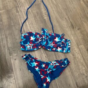 Women’s Swimwear Set - Blue Star Pattern